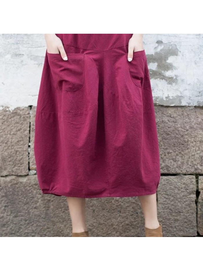 Casual Solid Color Cotton Skirts 