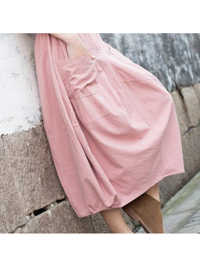 Casual Solid Color Cotton Skirts 