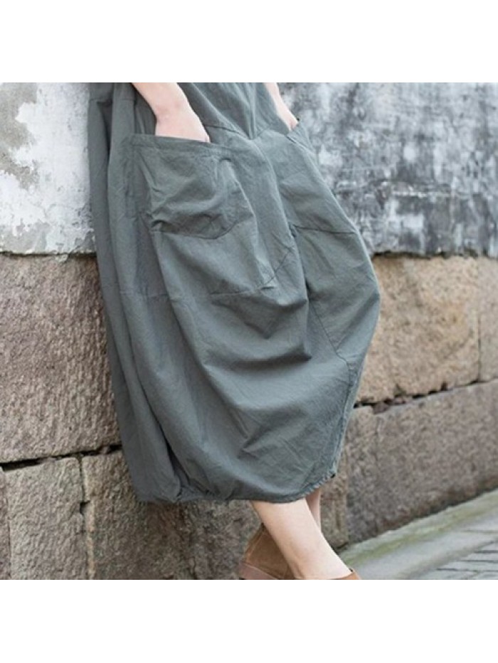 Casual Solid Color Cotton Skirts 