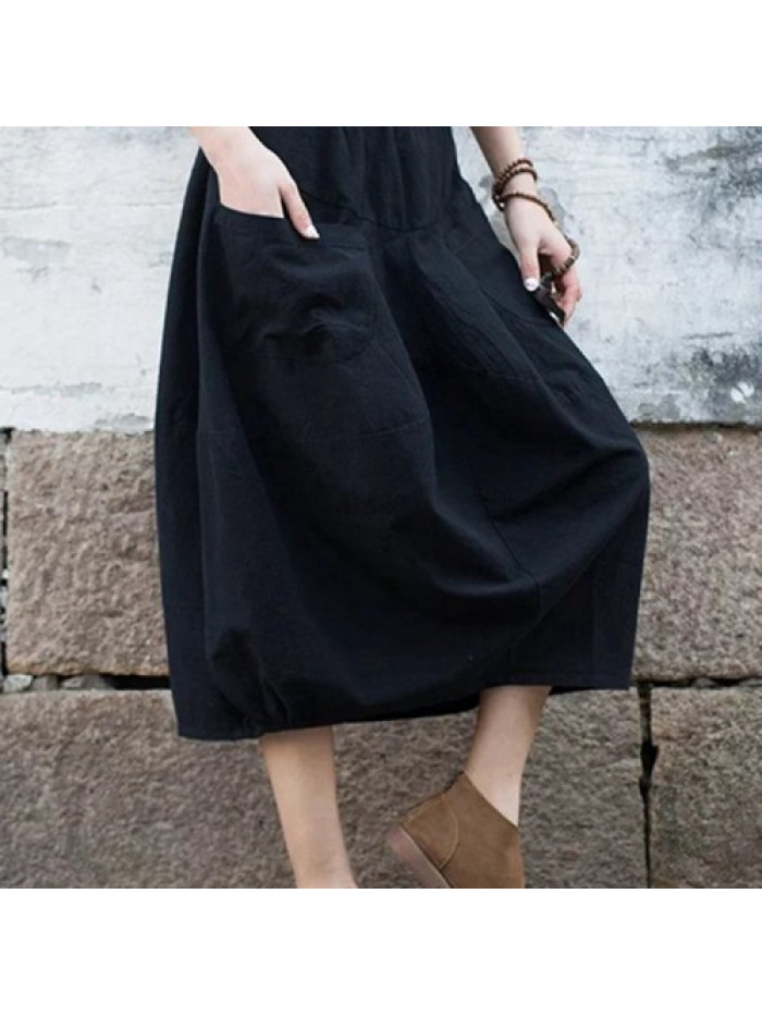 Casual Solid Color Cotton Skirts 